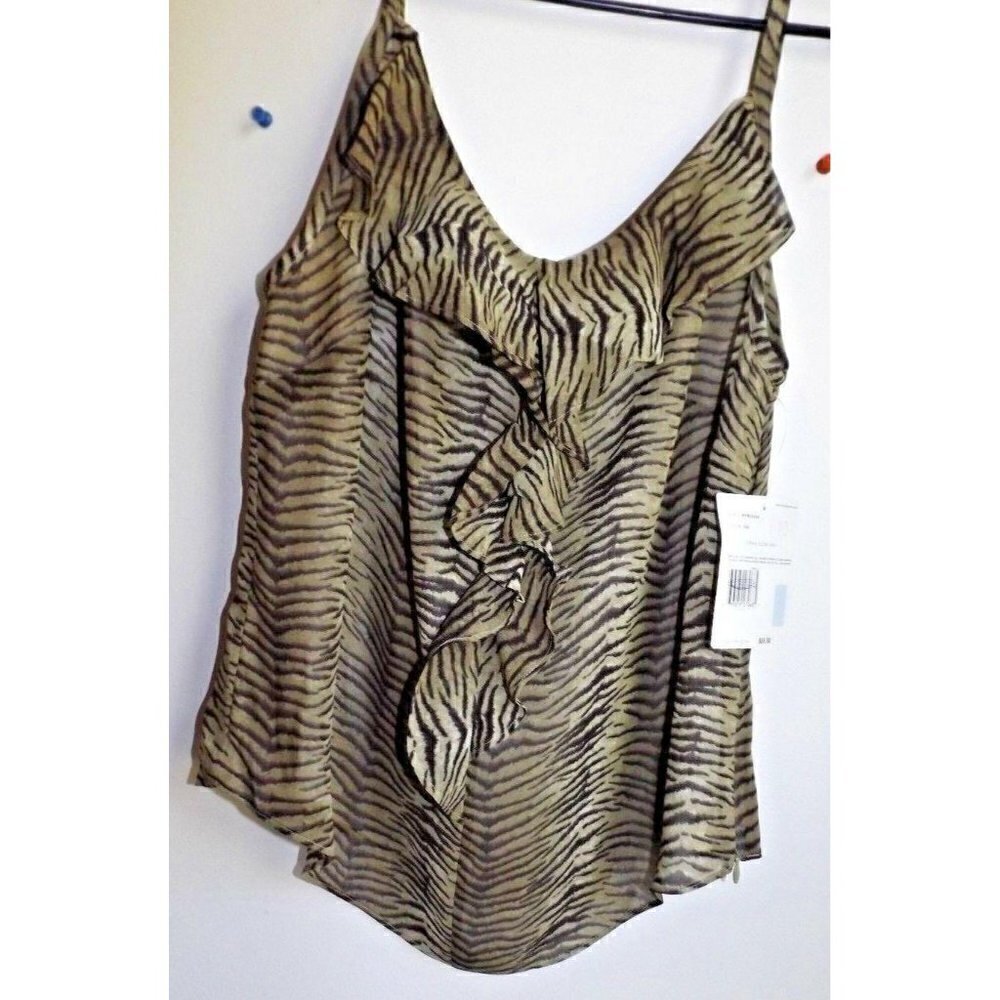 Liz Claiborne 10 brown animal print cami fully lined rayon poly blend New w/tags